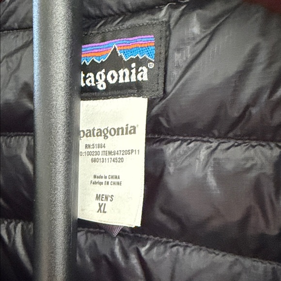 Patagonia Men's Black Down SweaterJacket with Tiffany Blue Accents - Picture 2 of 4